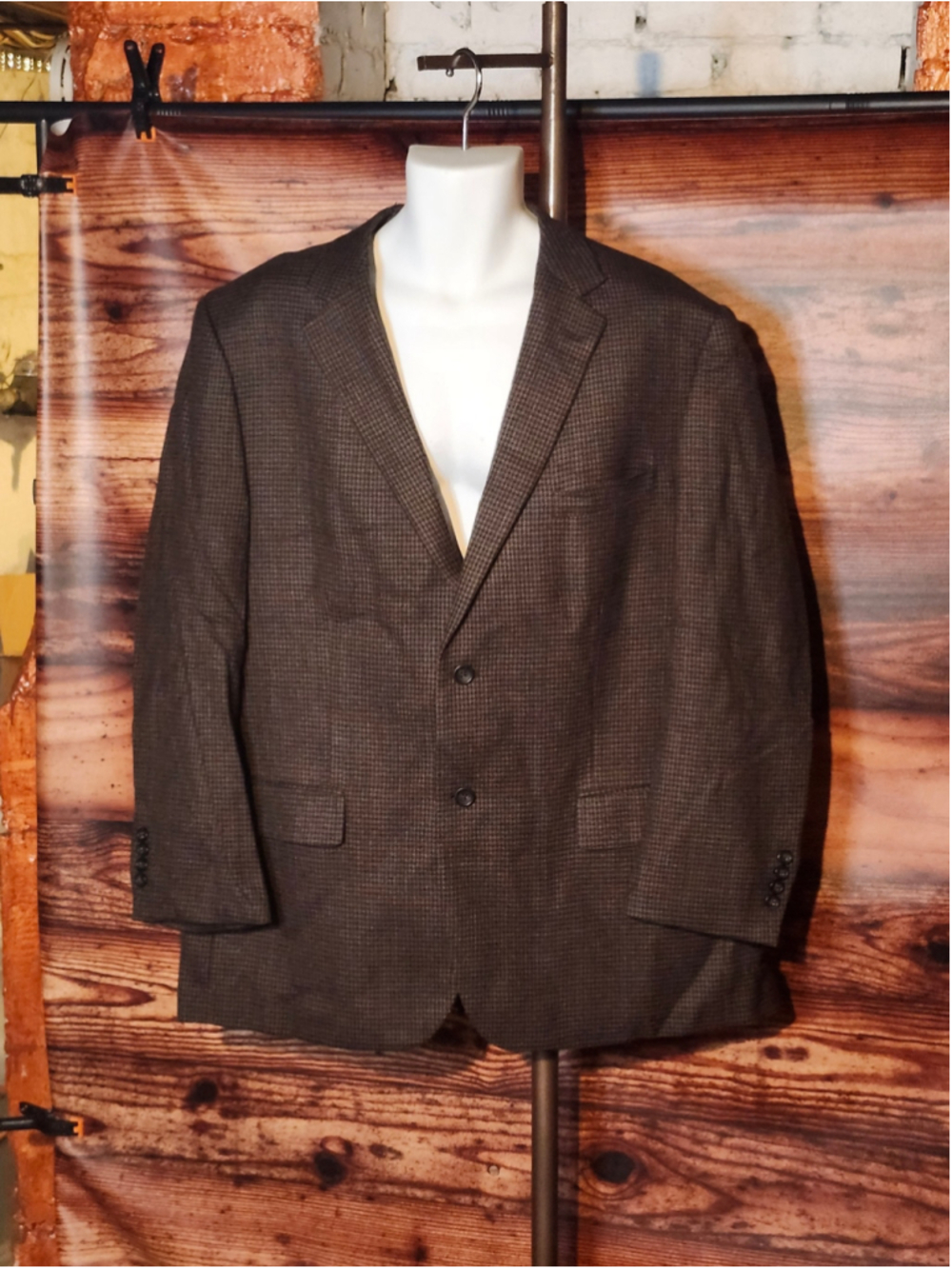 Men's Joseph & Feiss Sport Coat Blazer 48R Brown Black Wool